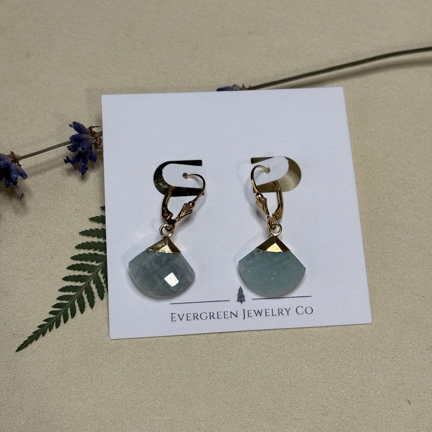 Aquamarine Fan Earrings