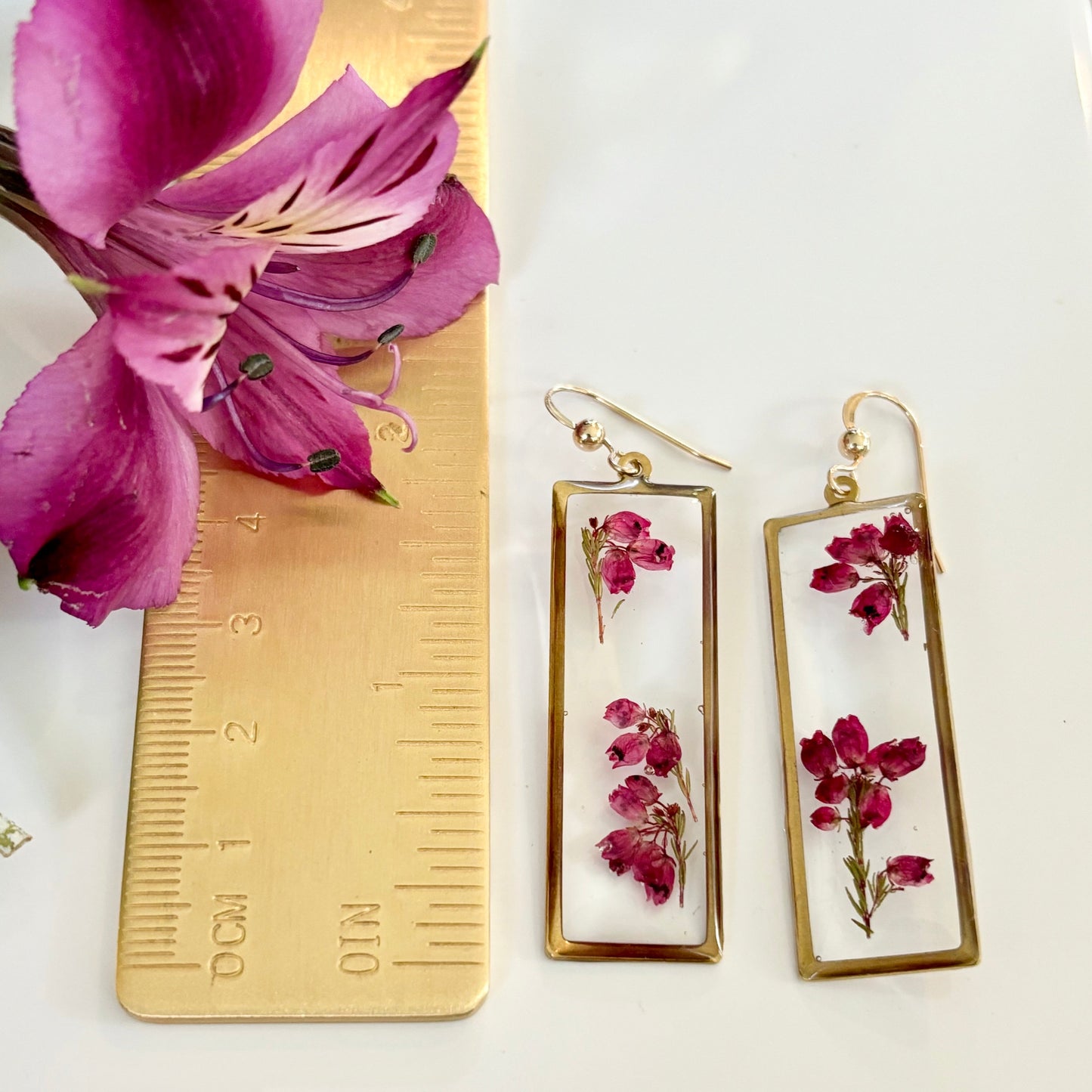 Rectangle Heather Earrings