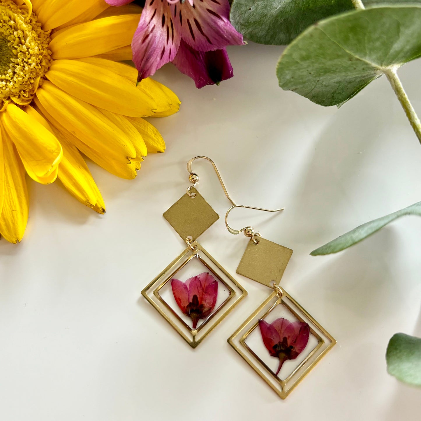 Long Boronia Flower Earrings