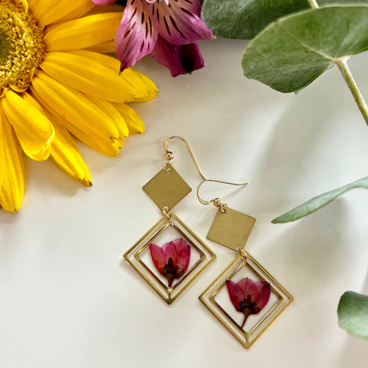 Long Boronia Flower Earrings