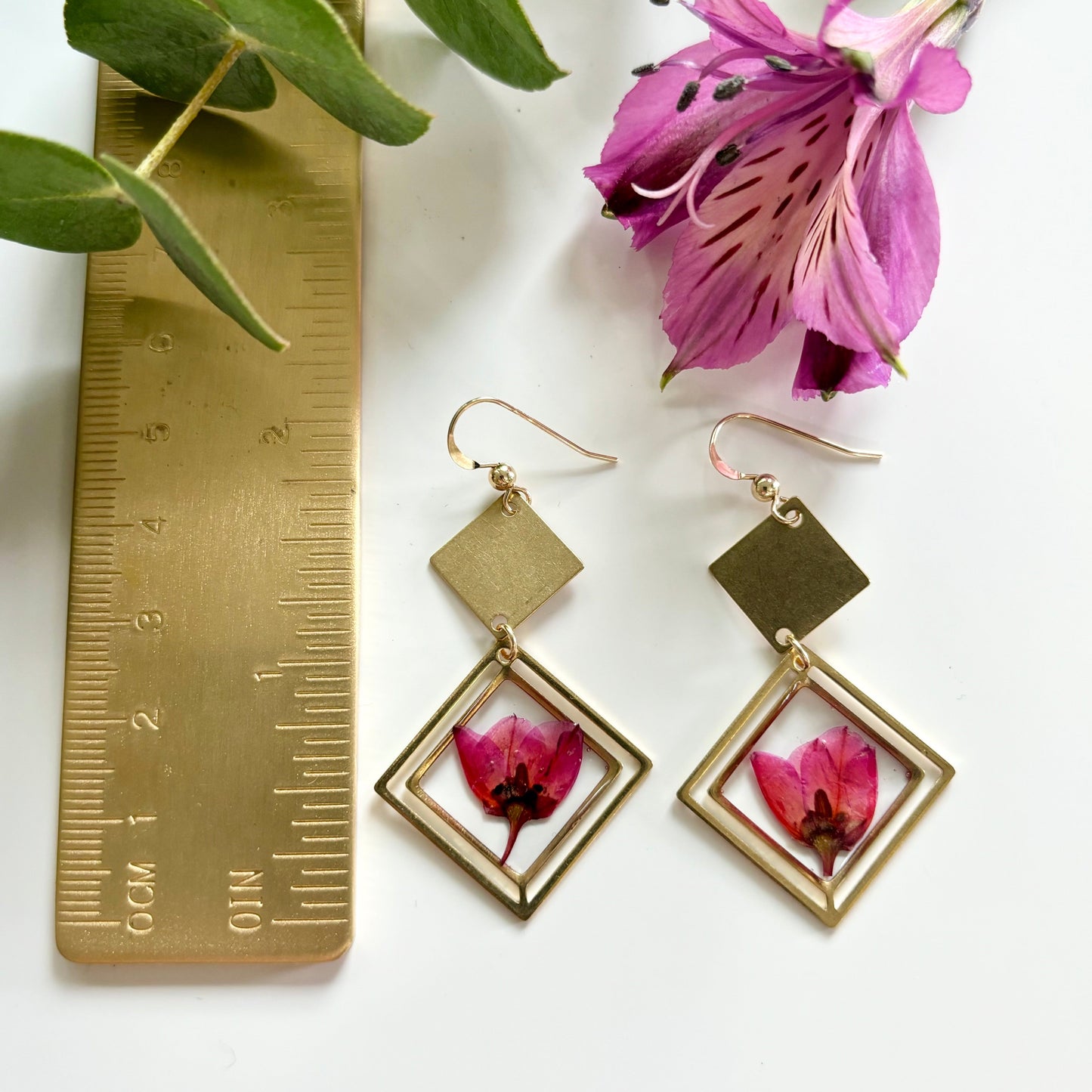 Long Boronia Flower Earrings