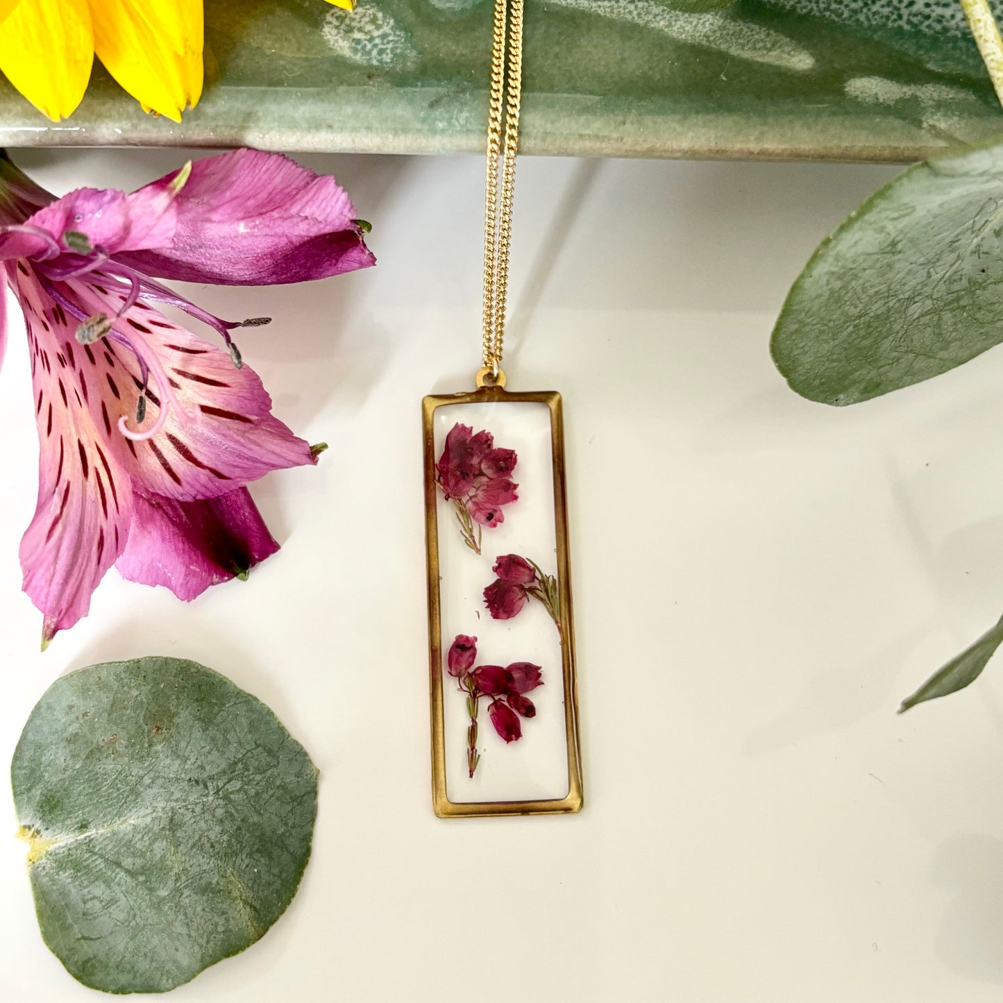 Rectangle Heather Necklace