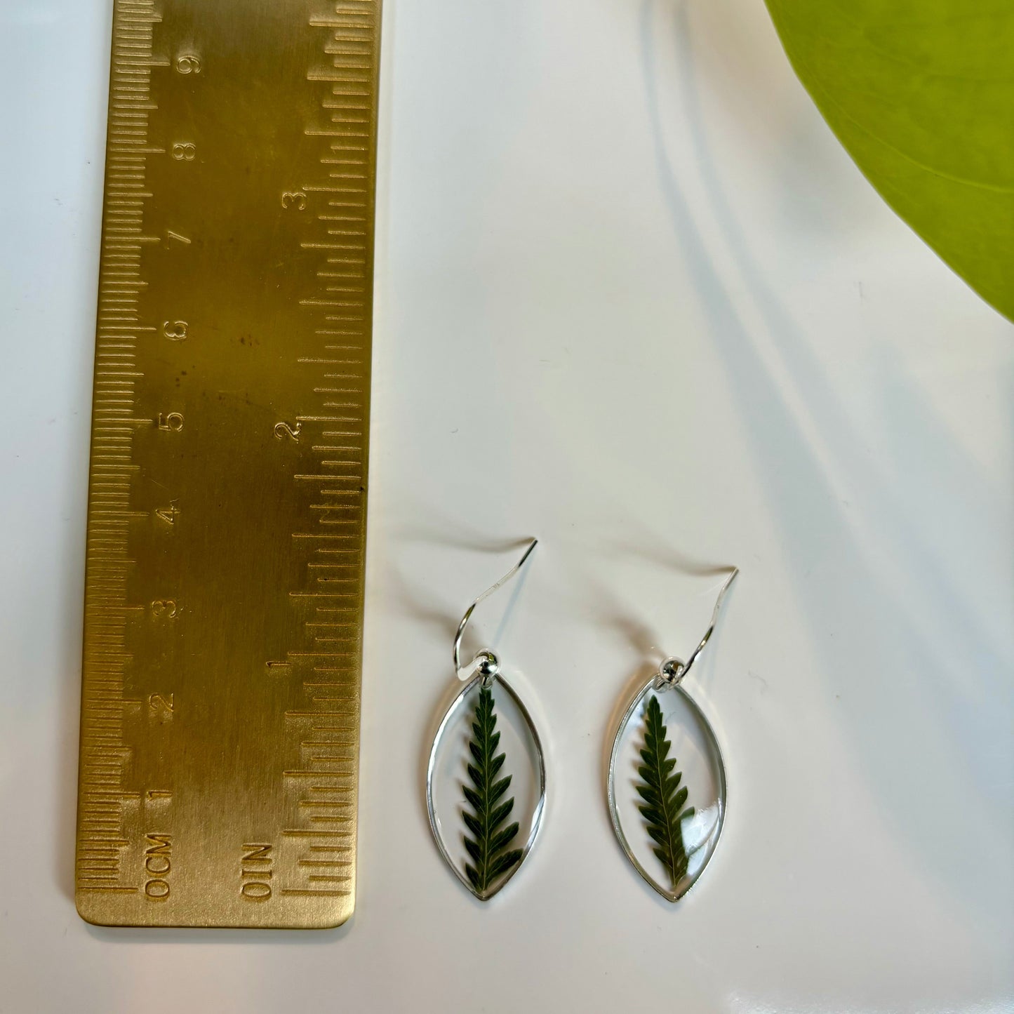 Silver Marquise Fern Earrings