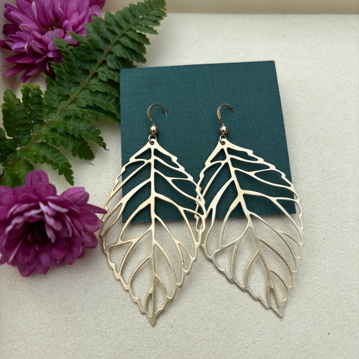 Large Leaf Earrings