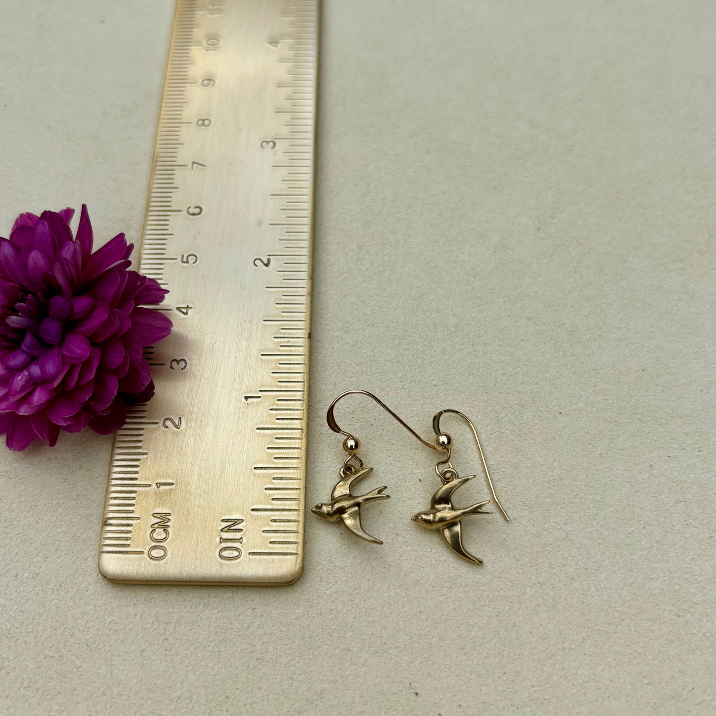 Brass Bird Earrings