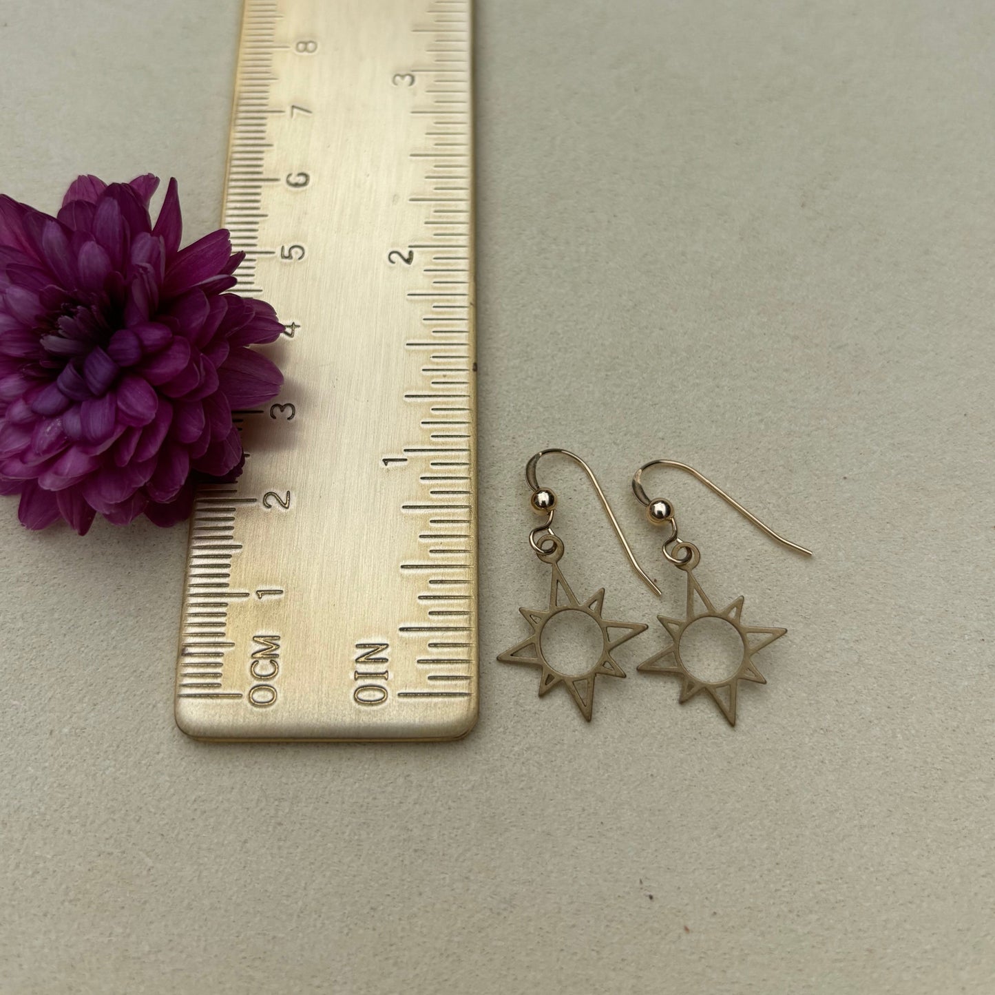 Brass Sun Earrings