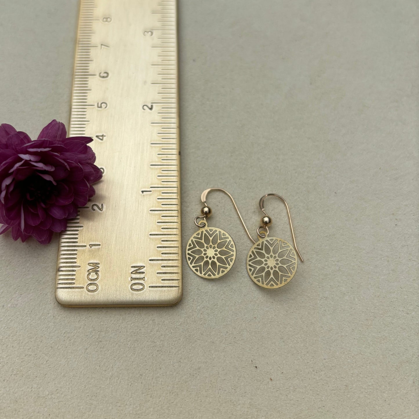 Brass Patterned Earrings