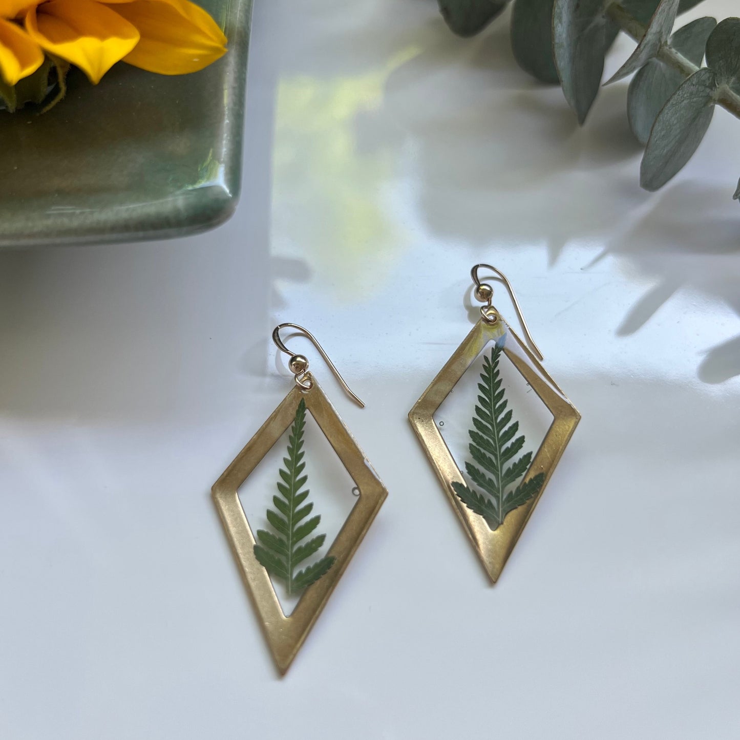 Diamond Fern Earrings