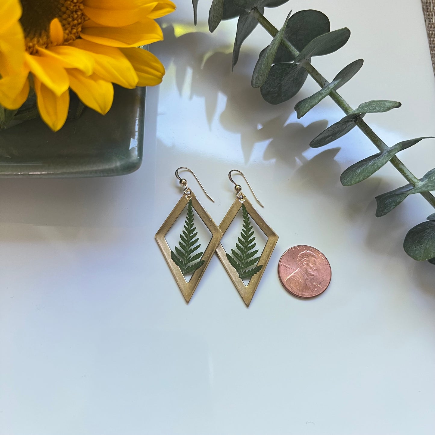 Diamond Fern Earrings