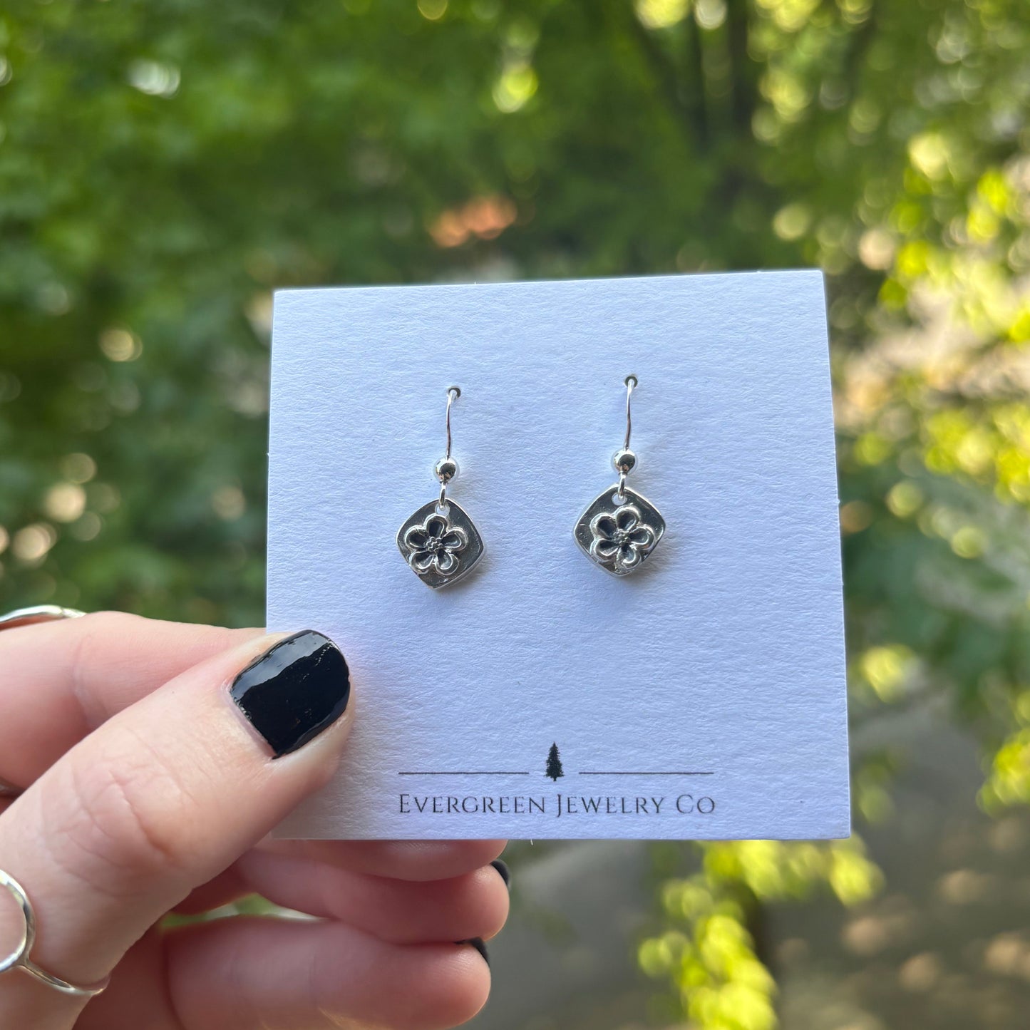 Square Forget Me Not Earrings