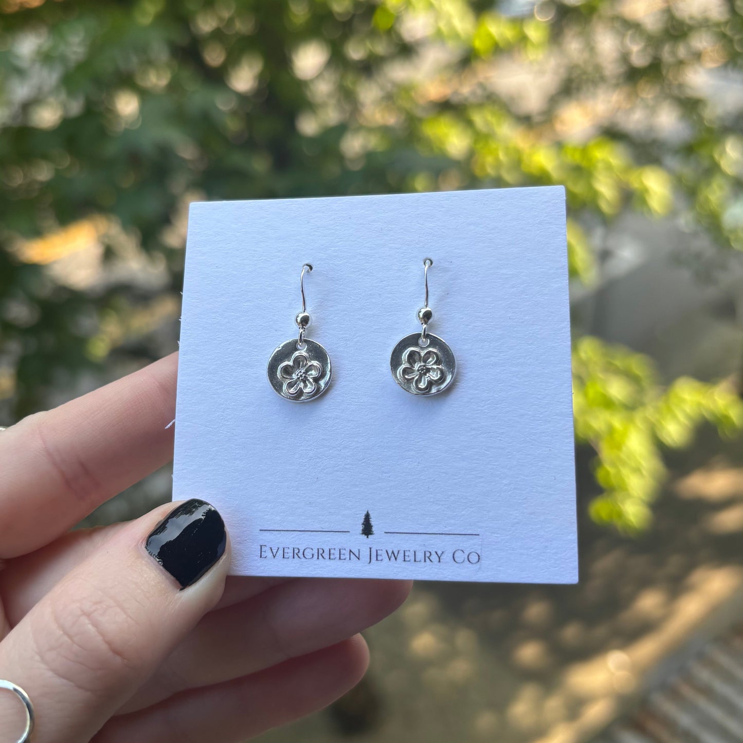 Round Forget Me Not Earrings