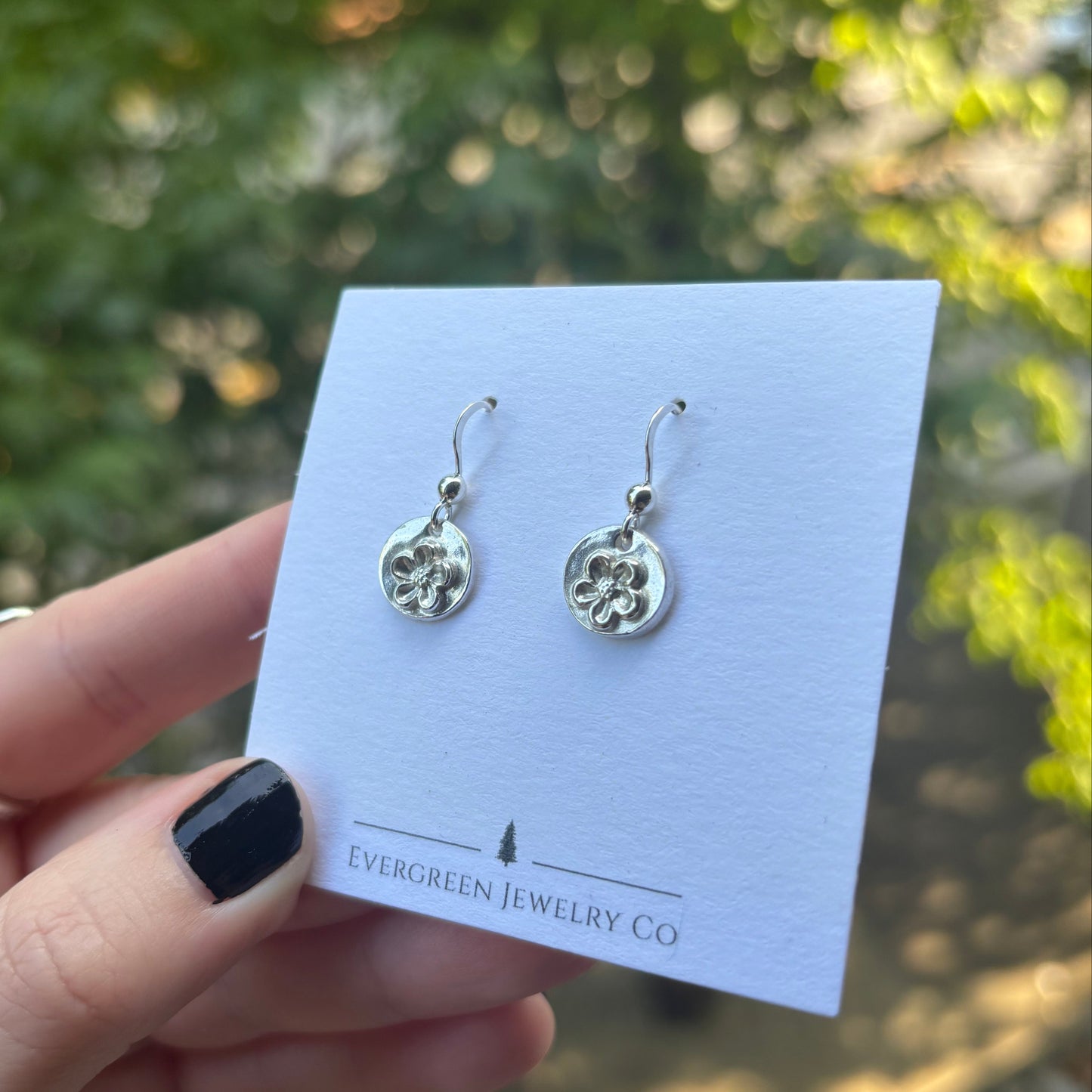 Round Forget Me Not Earrings