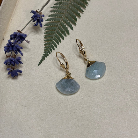 Aquamarine Fan Earrings