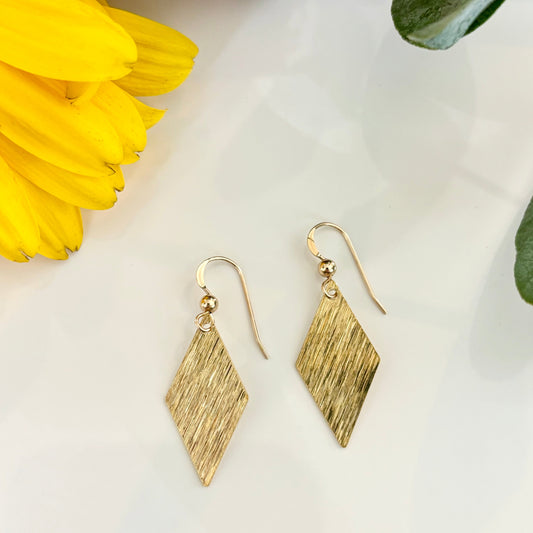 Diamond Brass Earrings