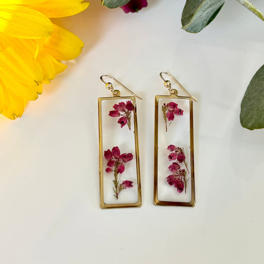 Rectangle Heather Earrings