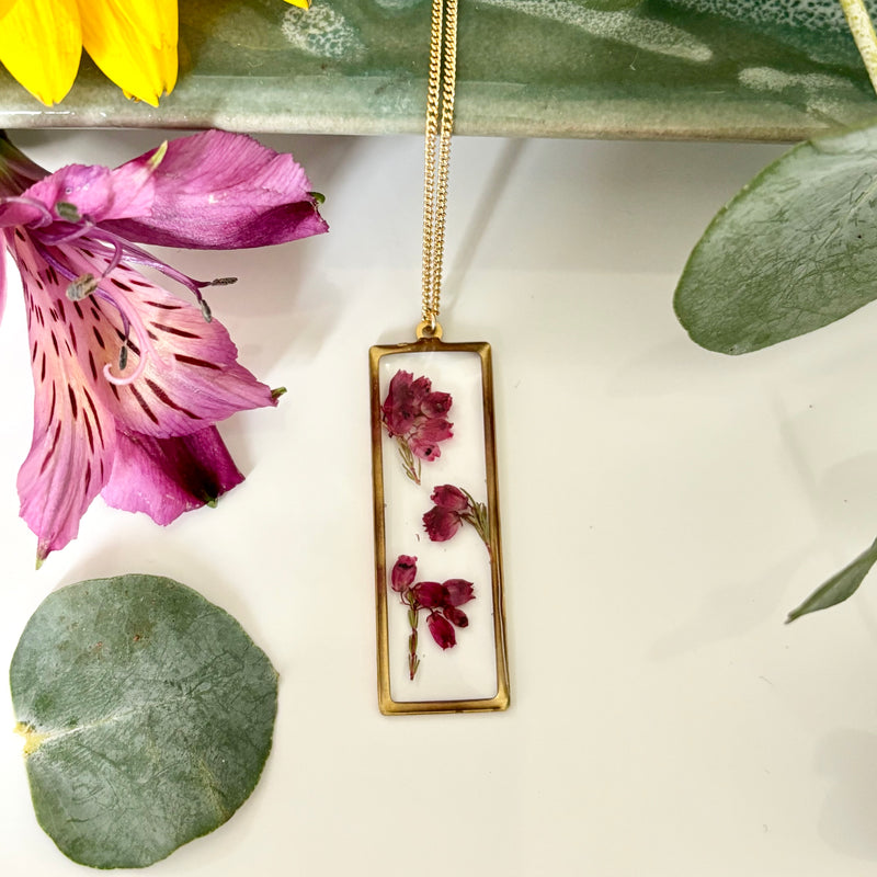Rectangle Heather Necklace