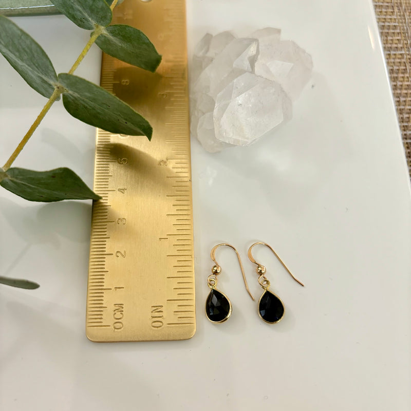 Pear Black Onyx Earrings