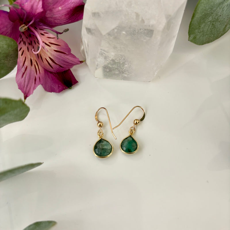 Teardrop Emerald Earrings