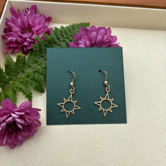 Brass Sun Earrings