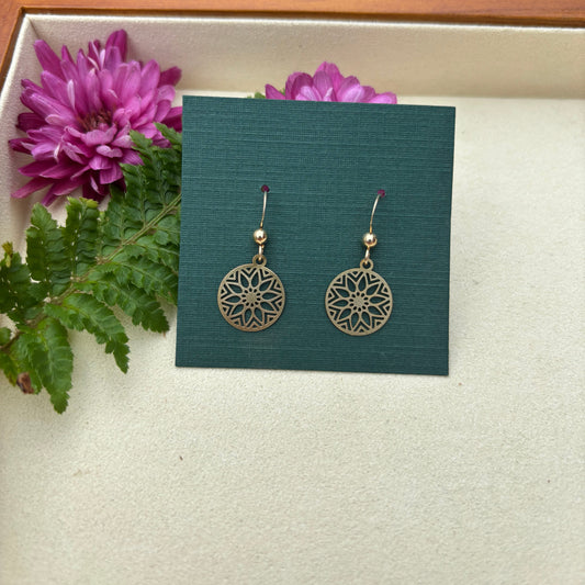 Brass Patterned Earrings