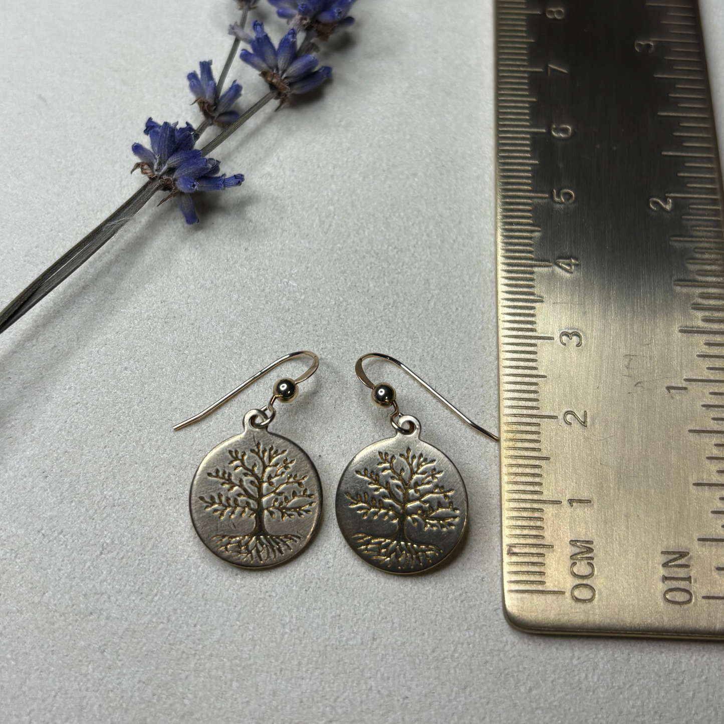 Brass Tree of Life Earrings