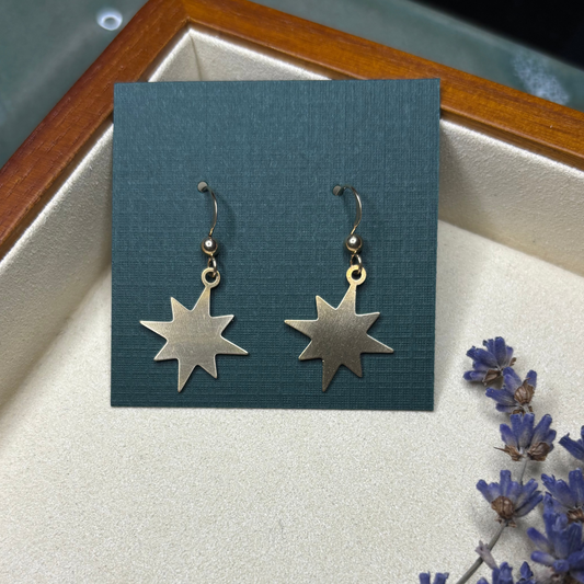 Brass Star Earrings