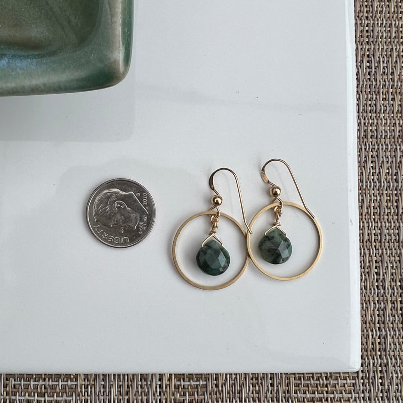 Emerald Circle Earrings
