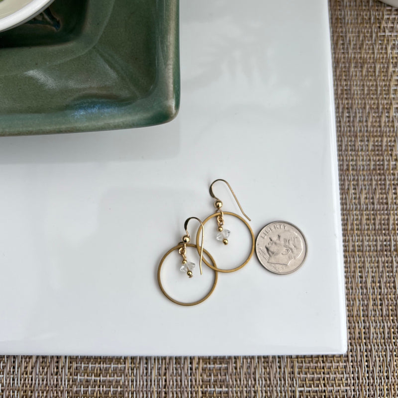 Small Herkimer Diamond Earrings