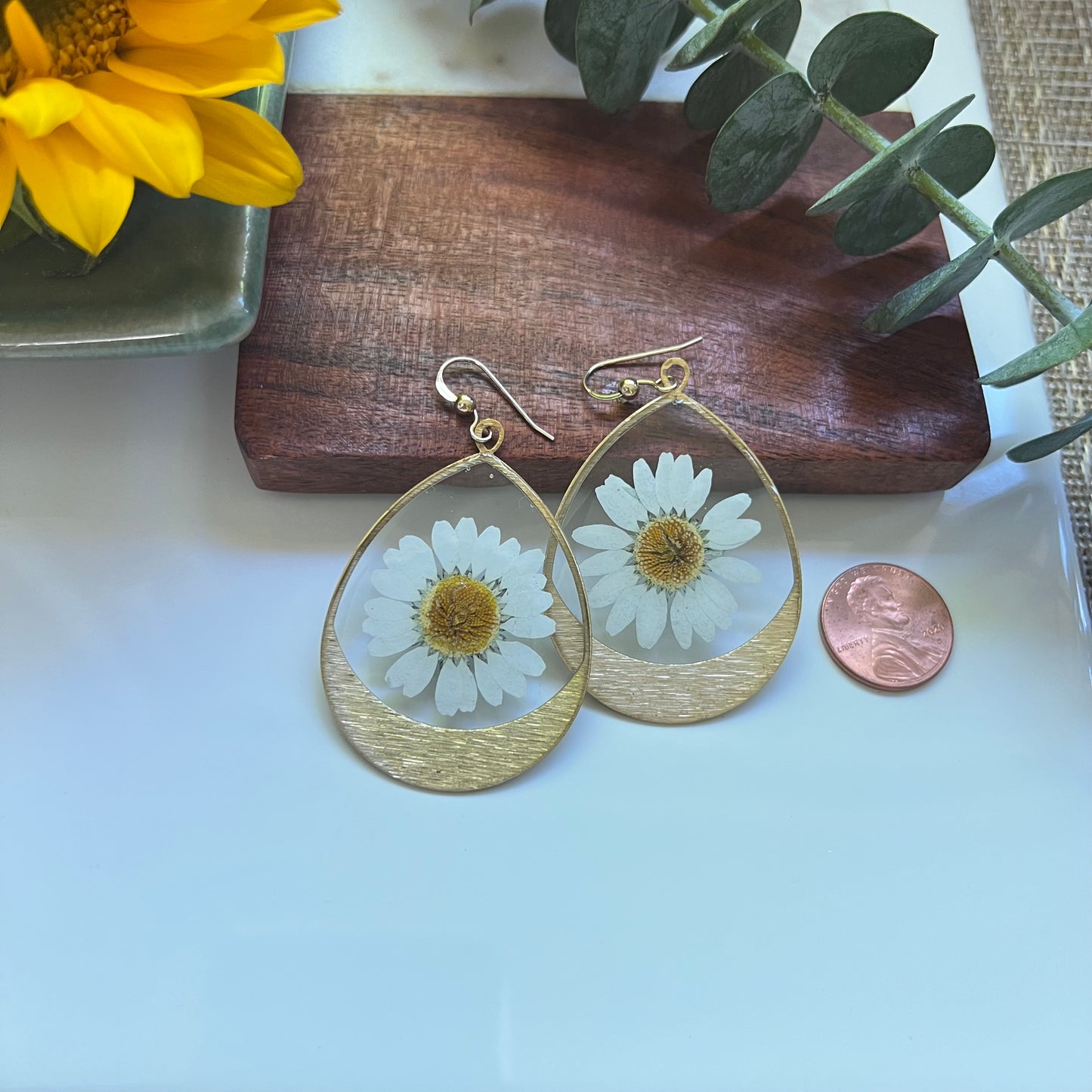 Large Daisy Earrings