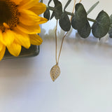 Brass Leaf Dangle Necklace