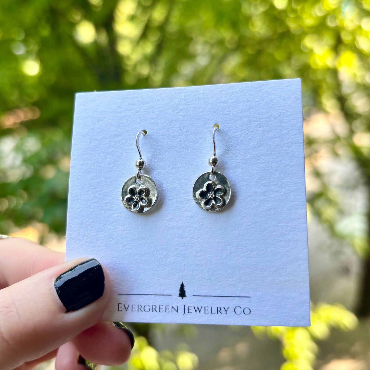 Round Forget Me Not Earrings