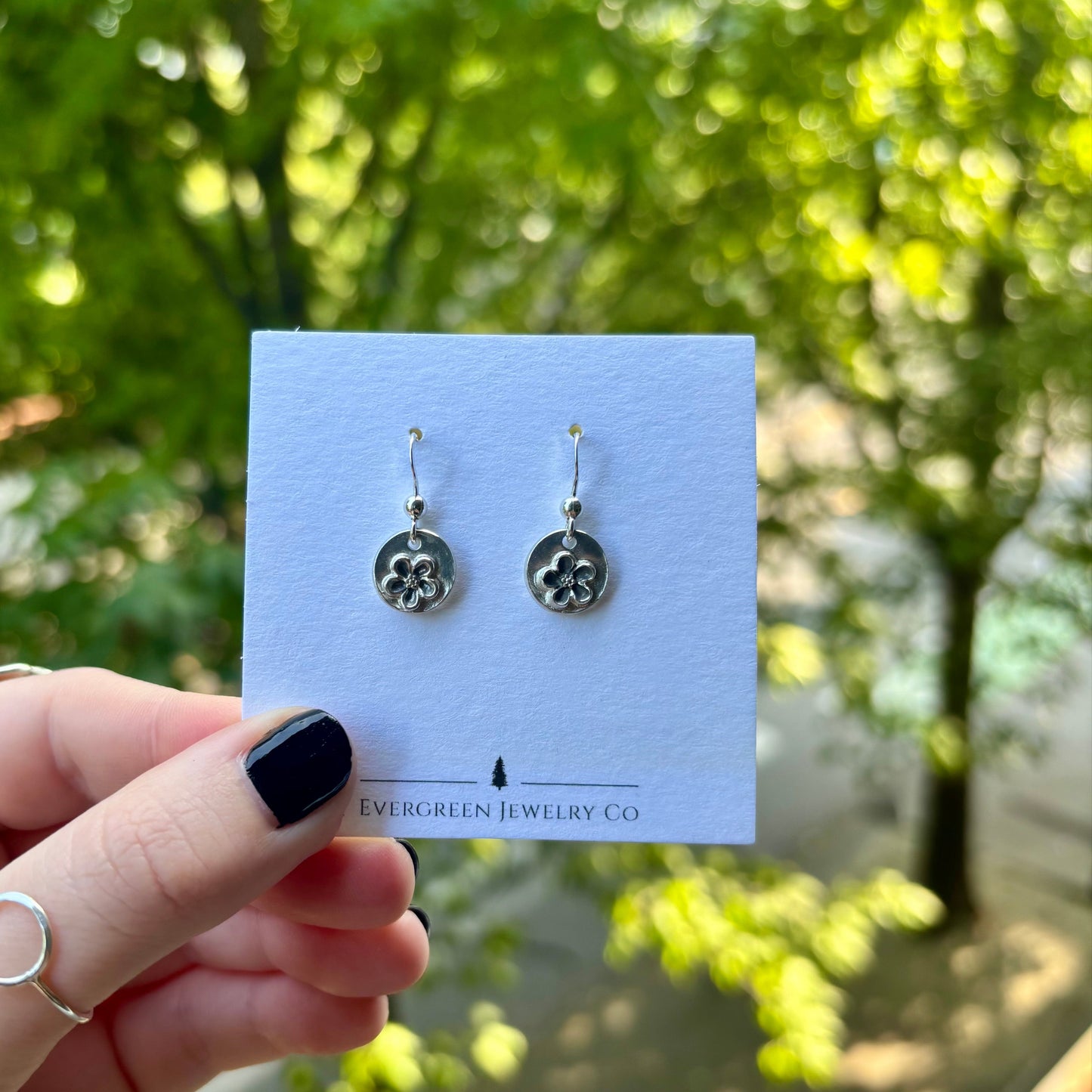 Round Forget Me Not Earrings