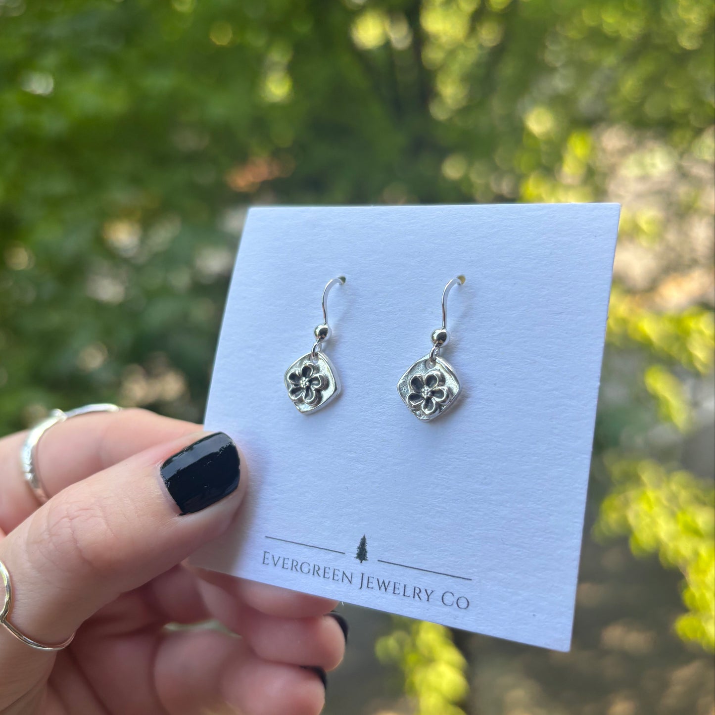 Square Forget Me Not Earrings